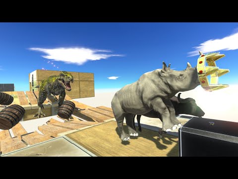 Escape from T Rex and Catch the Crown - Animal Revolt Battle Simulator