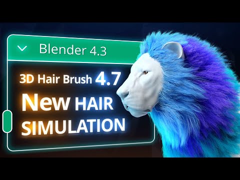 3D Hair Brush 4.7 | Support Blender 4.3🌟New Hair Dynamics  | VFX Grace #NewHairSystem #blenderaddon