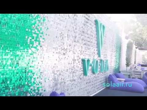 branding wall, press wall, Sequins wall, video, solaair