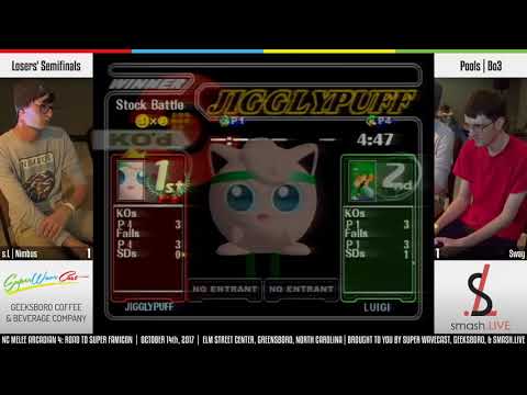 NC Melee Arcadian 4 Pools - s.L Nimbus (Jigglypuff) vs. Sway (Luigi)
