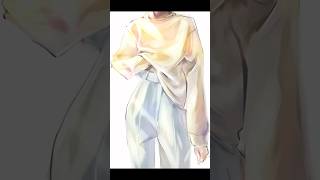 【服のシワの塗り方】グリザイユで塗る服のシワの描き方。初心者向けで簡単！ラフから直接色を塗る線画のいらない絵の描き方 ( ´ ▽ ` ) #Shorts #色の塗り方 #講座