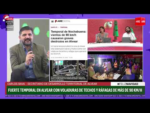 Temporal de Nochebuena: vientos de 90 km/h causaron graves destrozos en Alvear