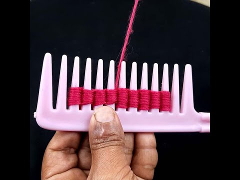 Super Easy Woolen Flower Making Trick Using Hair Comb