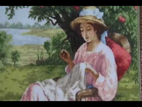 11. Процессы июня 2017, вышивка крестом - Шкатулка, Яблоневый сад и Поцелуй у моря