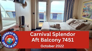 Carnival Splendor Aft Balcony Cabin 7451