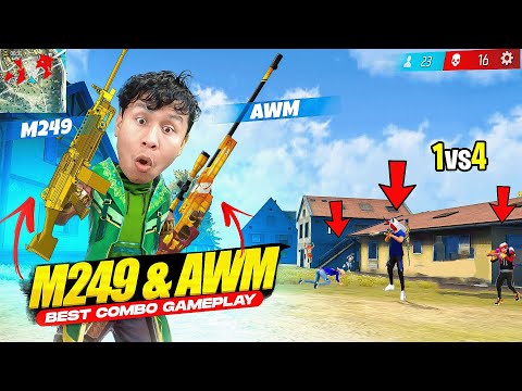 Win Any Matches with Awm & M249 Best Combo 😎 Free Fire Max