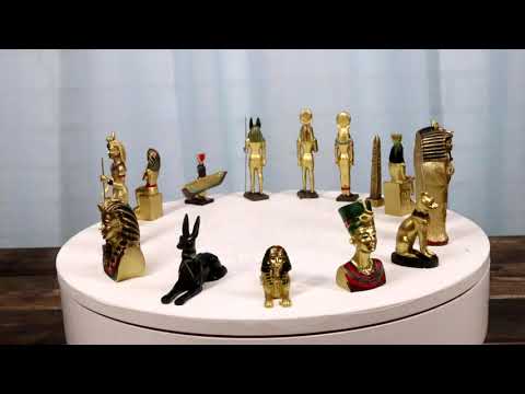 Ebros Miniature Egyptian Obelisk Gods Goddesses Pharaoh And Royalty Figurine Set of 16