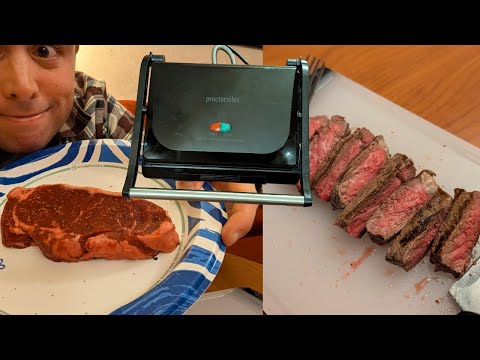 Perfect Medium‑Rare Steak on a George Foreman Grill