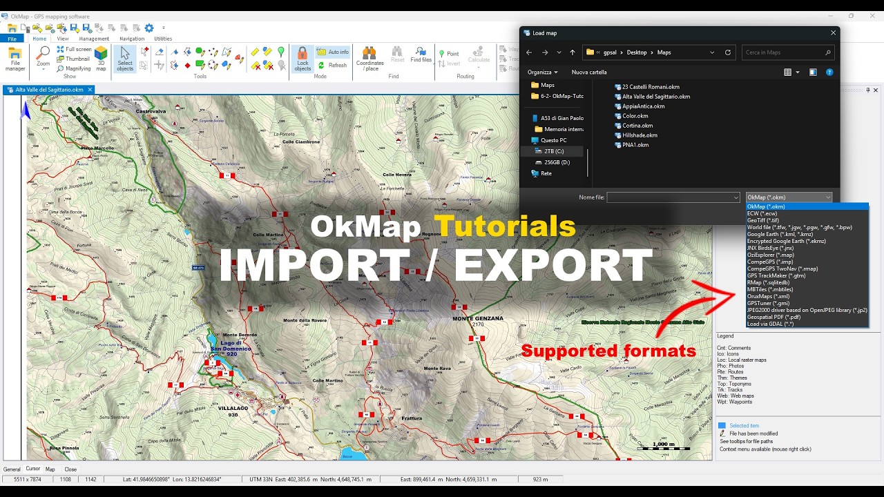 OkMap Tutorial - Importare ed esportare mappe e dati GPS