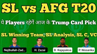 sl vs afg dream11 team | sri lanka vs afghanistan asia cup t20 dream11 | dream11 team of today match