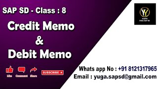 SAP SD- Class 8: Credit Memo & Debit Memo || Your