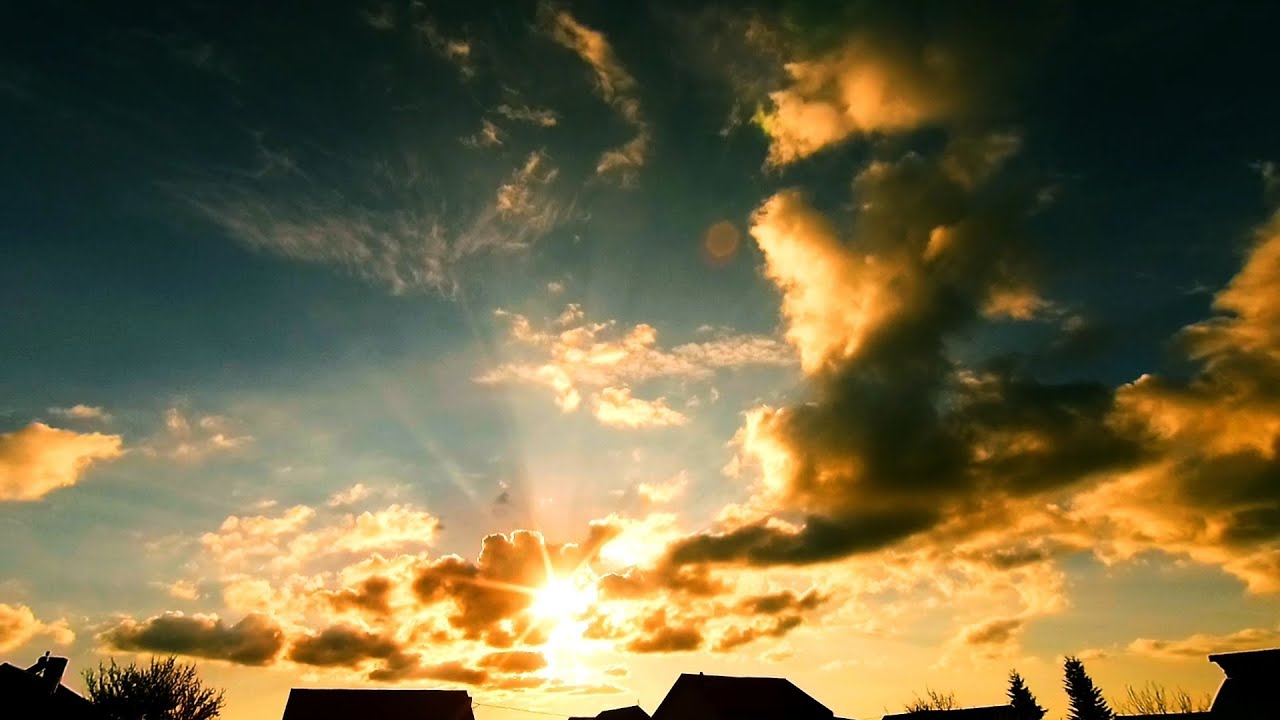 Sunset Sky Timelapse with Relaxing Music – Calm Clouds Background Video
