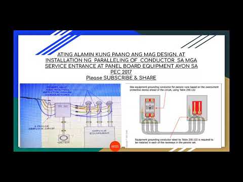 SIZING  OF PARALLEL CONDUCTORS IN SERVICE ENTRANCE & PANEL EQUIPMENT