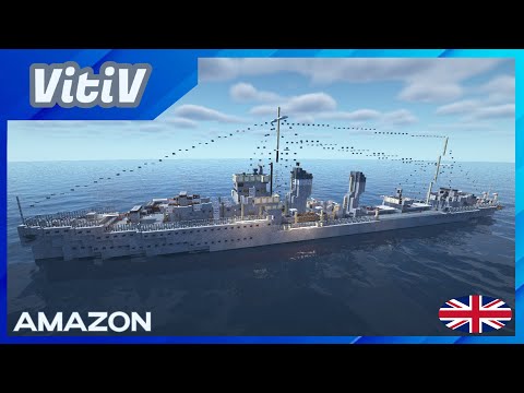 Ultimate warship chaos in Minecraft - HMS Amazon D39