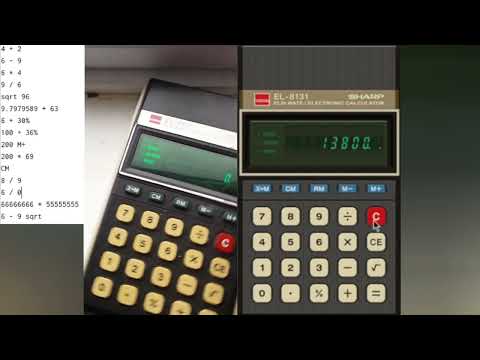 Sharp EL-8131 calculator emulator vs. real life calculator comparison