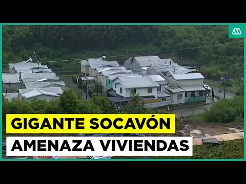 Peligro de derrumbe en Arauco: Masivo socavón pone en riesgo a más de 300 hogares