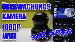 Littlelf 360 Grad 1080P HD Überwachungskamera, Benachrichtigung, App, SD Card Unterstützung, Deutsch