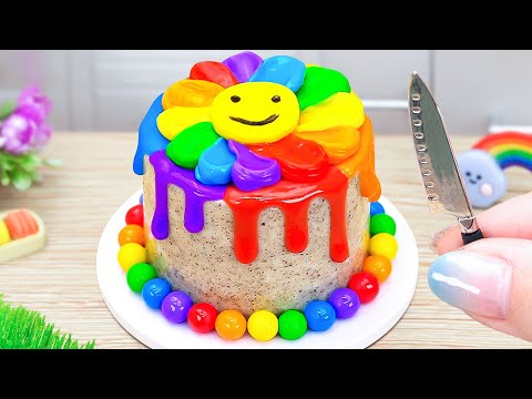 Beautiful Smiley Flower Rainbow Cake 🌈💖 Best Miniature Cake Decorating Compilation 🌿 The Cake Corner