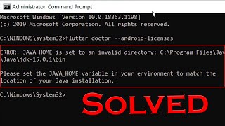 Fix JAVA_HOME is set to an invalid directory