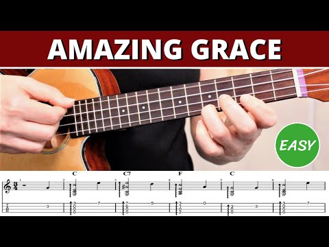 Amazing Grace - Easy Beginner Chord Melody (Fingerstyle) - Ukulele Tutorial & Play Along