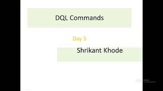 Download the video "Learn Sql |Day 5|DQL Commands| Sql Journey With Shrikant"