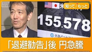 為替介入か　円急騰　一時1ドル155円台　財務官「最後の退避勧告」【知ってもっと】【グッド！モーニング】(2026年5月1日)
