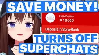 Chat Deposits To Sora Bank & Sora Closes Superchats (Tokino Sora / Hololive) [Eng Subs]
