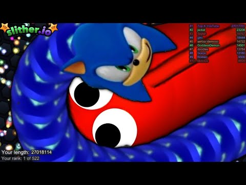 Slither.io A.I Sonic Vs Pro Snakes - Epic Skin Slitherio Vip Best Gameplay - World Record