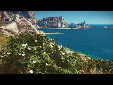 Video Game Ambience Asmr - (Just Cause 3) Beautiful Mountain Shoreline | Relaxing Nature Sounds