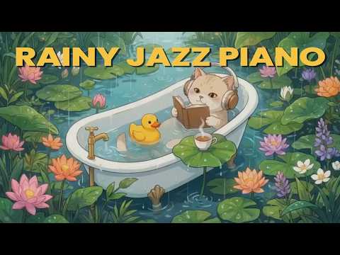 3 HOUR COZY VIBES ☔ Rainy Bathtub LoFi | Jazz Piano & Rain Sounds for Sleep & Relaxation