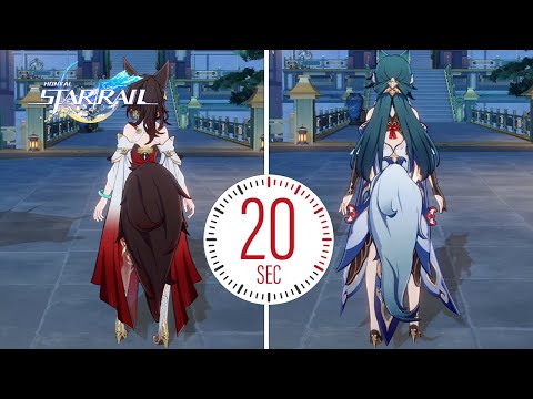 How Fast Is Yukong's Sprint Technique? | 20 Seconds Split-Screen Comparison VS Tingyun | Star Rail