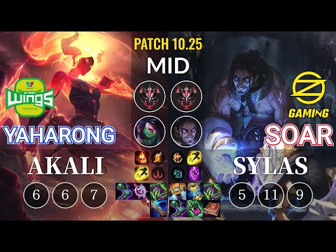 JAG Yaharong Akali vs OZ SoaR Sylas Mid - KR Patch 10.25