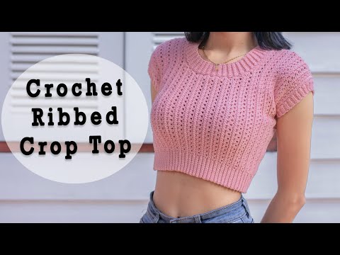 Easy Crochet Ribbed Crop Top  Tutorial | Crochet Crop Top | Chenda DIY