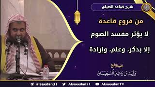 صورة من فروع قاعدة: ( لا يؤثر مفسد الصوم إلا بذكر، وعلم، وإرادة )