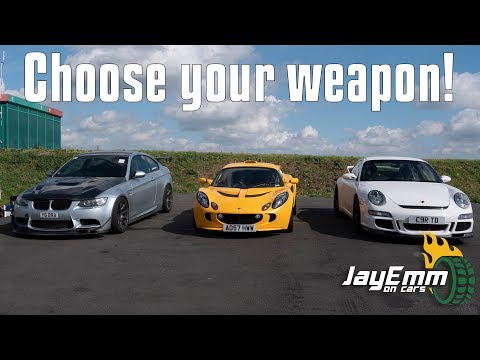 Lotus Exige S vs Porsche 911 997 GT3 vs Supercharged BMW M3 E92 - Track Car Triple Test