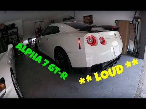ALPHA 7 Nissan GTR HKS LEGAMAX EXHUAST SOUND ( COLD START ON PUMP GAS )