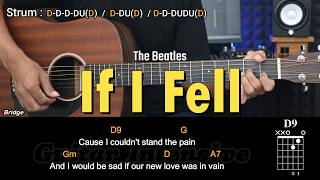 If I Fell - The Beatles | EASY Guitar Tutorial with Chords - Guitar Lessons