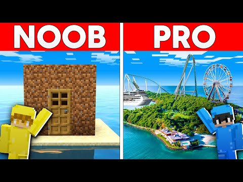 NOOB vs HACKER: I CHEATED In An ISLAND Build Challenge!
