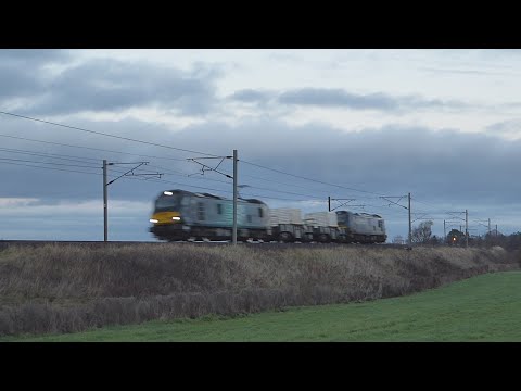 Class 88 + Class 68 On Nuclear Flask Train Near Drem