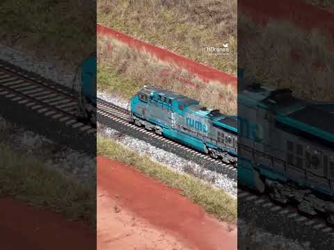TREM ACELERANDO FORTE NA RAMPA DE PALMEIRAS DE GOIÁS #brasil #train #goiás #railway