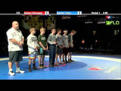 Junior 132 - Rodney Clevenger (Missouri) vs. Hayden Tuma (Idaho)