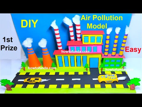 water pollution working model making using cardboard and waste materials diy best out of waste