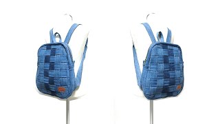 DIY안입는 청바지 절대 버리지 마세요! "명품백"이 됩니다!/"weaving backpack"/made of old jeans