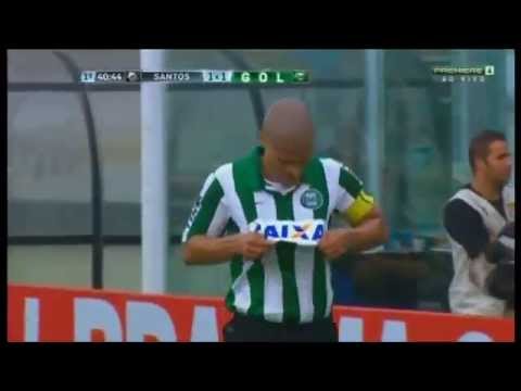 Golaço de Alex - Santos 2 x 1 Coritiba - Brasileirão - 21/07/2013