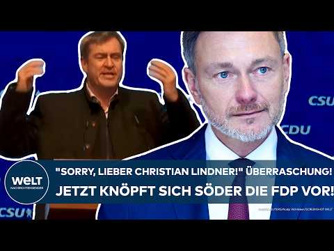 DEUTSCHLAND: "Sorry, lieber Christian Lindner!" Überraschung! Jetzt knöpft sich Söder die FDP vor!