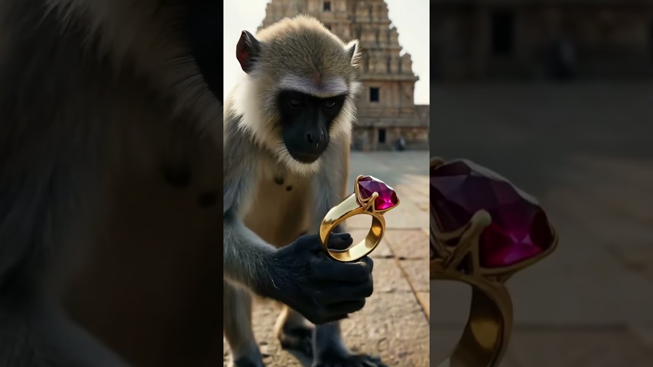 This monkey stole food for ....😭💗 #rescue #monkey #hanuman #animals #kindness