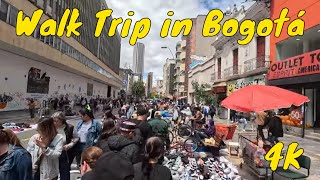 Walk Trip in Bogotá [4K] 🚶📹⛪🚕❤️🌏 Vibrant streets and local street markets #walktripl29 #travel