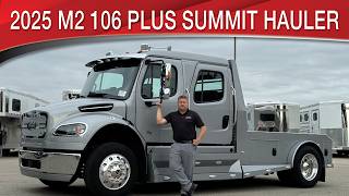 A preview image of the linked video showcasing 2025 Freightliner M2 106 Plus Summit Hauler