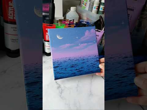 Purple clouds seascape painting idea / easy acrylic painting for beginners ✨️