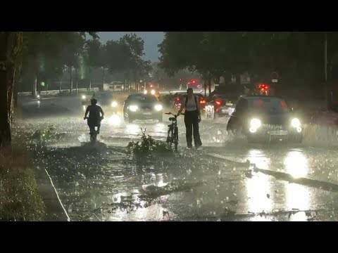 Video Thumbnail: Flooded roadways and railways in Paris during storm | AFP